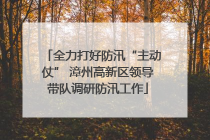 全力打好防汛“主动仗” 漳州高新区领导带队调研防汛工作