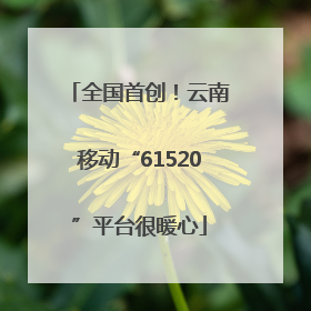全国首创！云南移动“61520”平台很暖心