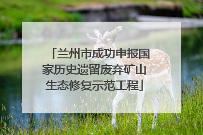 兰州市成功申报国家历史遗留废弃矿山生态修复示范工程