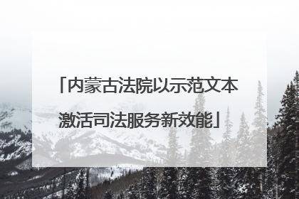 内蒙古法院以示范文本激活司法服务新效能