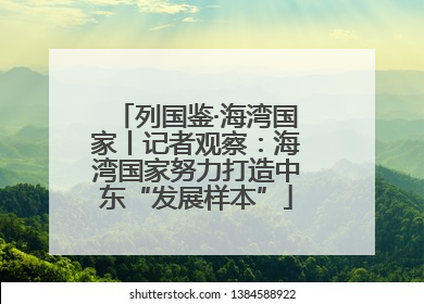 列国鉴·海湾国家丨记者观察：海湾国家努力打造中东“发展样本”