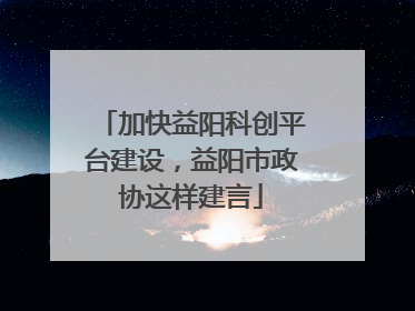 加快益阳科创平台建设，益阳市政协这样建言