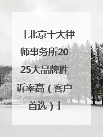 北京十大律师事务所2025大品牌胜诉率高（客户首选）