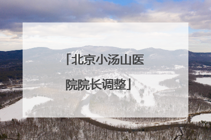 北京小汤山医院院长调整