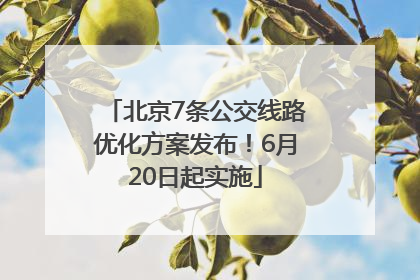 北京7条公交线路优化方案发布！6月20日起实施
