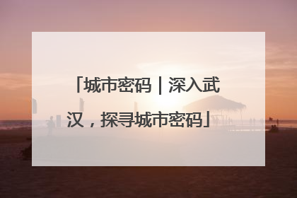 城市密码｜深入武汉，探寻城市密码