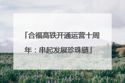 合福高铁开通运营十周年：串起发展珍珠链