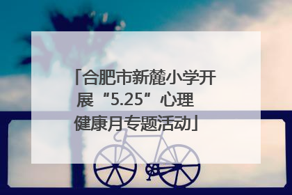 合肥市新麓小学开展“5.25”心理健康月专题活动