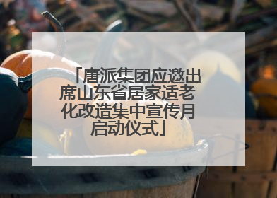 唐派集团应邀出席山东省居家适老化改造集中宣传月启动仪式