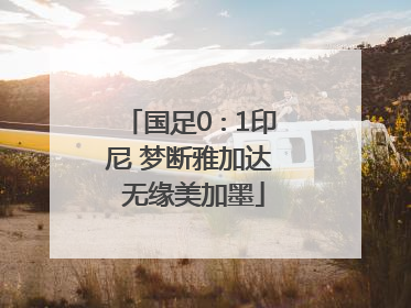 国足0∶1印尼 梦断雅加达 无缘美加墨