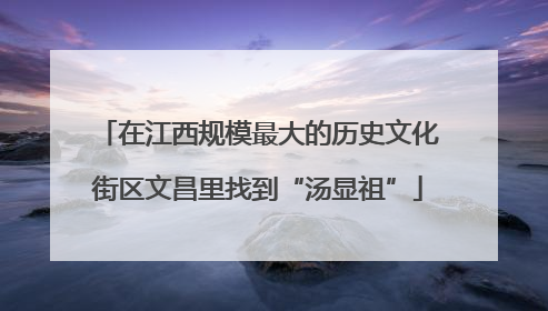 在江西规模最大的历史文化街区文昌里找到“汤显祖”
