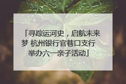 寻踪运河史，启航未来梦 杭州银行官巷口支行举办六一亲子活动