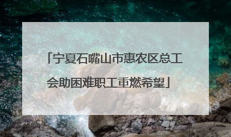 宁夏石嘴山市惠农区总工会助困难职工重燃希望