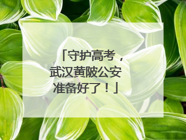 守护高考，武汉黄陂公安准备好了！