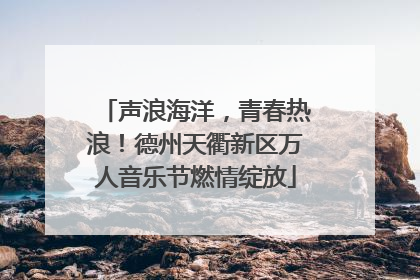 声浪海洋，青春热浪！德州天衢新区万人音乐节燃情绽放