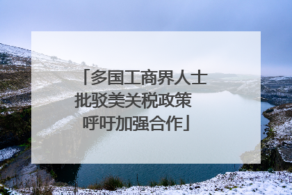 多国工商界人士批驳美关税政策 呼吁加强合作