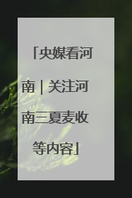 央媒看河南｜关注河南三夏麦收等内容