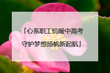 心系职工情暖中高考 守护梦想扬帆新起航