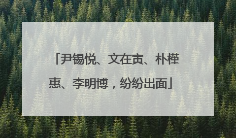 尹锡悦、文在寅、朴槿惠、李明博，纷纷出面