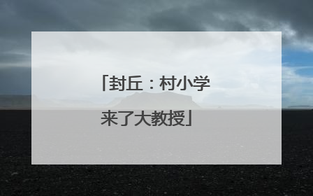 封丘：村小学来了大教授