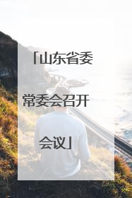 山东省委常委会召开会议