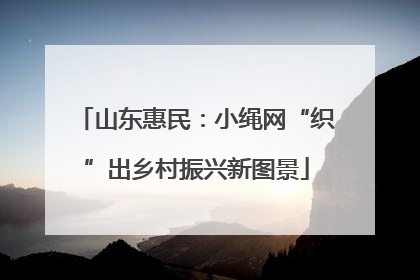 山东惠民：小绳网“织”出乡村振兴新图景