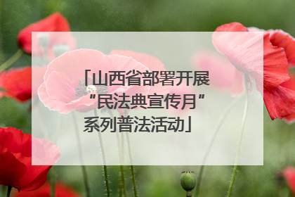山西省部署开展“民法典宣传月”系列普法活动
