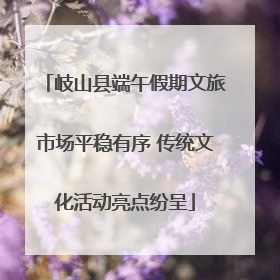 岐山县端午假期文旅市场平稳有序 传统文化活动亮点纷呈