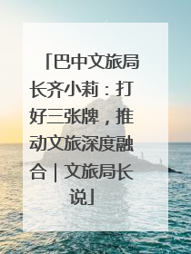 巴中文旅局长齐小莉：打好三张牌，推动文旅深度融合｜文旅局长说