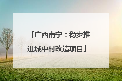 广西南宁：稳步推进城中村改造项目