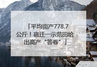 平均亩产778.7公斤！宿迁一示范田给出高产“答卷”