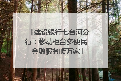 建设银行七台河分行：移动柜台多便民 金融服务暖万家
