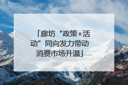 廊坊“政策+活动”同向发力带动消费市场升温