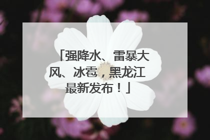 强降水、雷暴大风、冰雹，黑龙江最新发布！