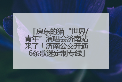房东的猫“世界/青年”演唱会济南站来了！济南公交开通6条歌迷定制专线