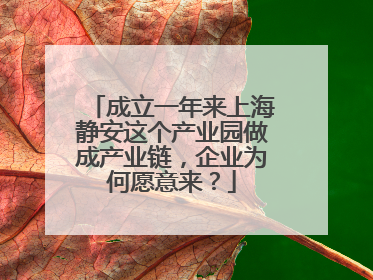 成立一年来上海静安这个产业园做成产业链，企业为何愿意来？