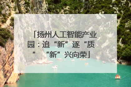 扬州人工智能产业园：追“新”逐“质” “新”兴向荣