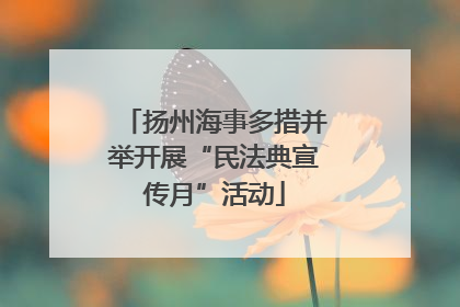 扬州海事多措并举开展“民法典宣传月”活动