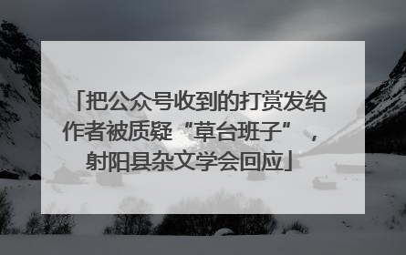 把公众号收到的打赏发给作者被质疑“草台班子”，射阳县杂文学会回应