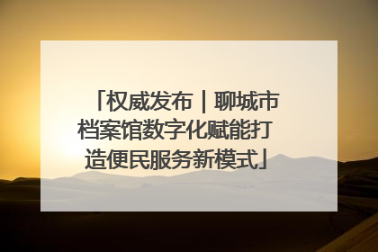 权威发布｜聊城市档案馆数字化赋能打造便民服务新模式