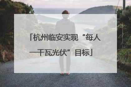 杭州临安实现“每人一千瓦光伏”目标