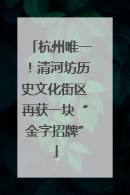 杭州唯一！清河坊历史文化街区再获一块“金字招牌”