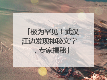 极为罕见！武汉江边发现神秘文字，专家揭秘