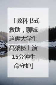 教科书式救助，聊城这俩大学生高架桥上演15分钟生命守护