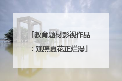 教育题材影视作品：观照夏花正烂漫