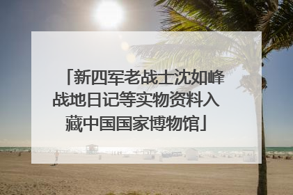 新四军老战士沈如峰战地日记等实物资料入藏中国国家博物馆