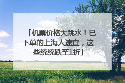 机票价格大跳水！已下单的上海人速查，这些统统跌至1折