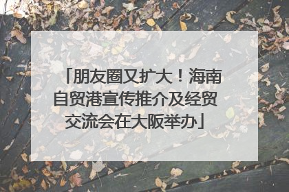 朋友圈又扩大！海南自贸港宣传推介及经贸交流会在大阪举办