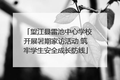 望江县雷池中心学校开展暑期家访活动 筑牢学生安全成长防线
