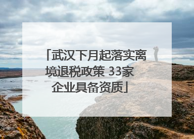 武汉下月起落实离境退税政策 33家企业具备资质